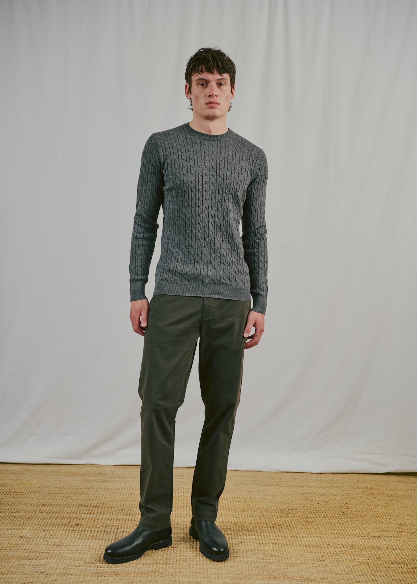 BS Guizchou Regular Fit Stickat - Grey