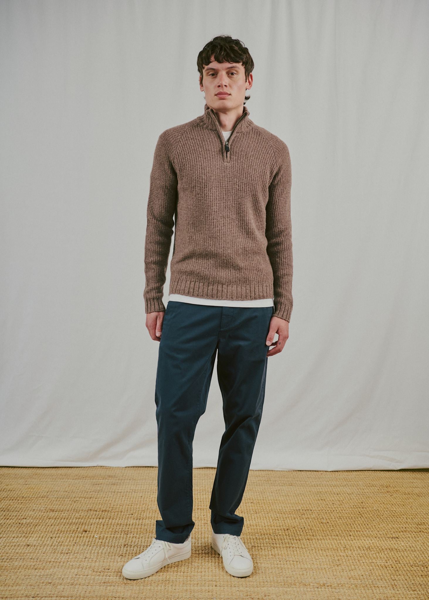 BS Svalbard Regular Fit Stickat - Mink