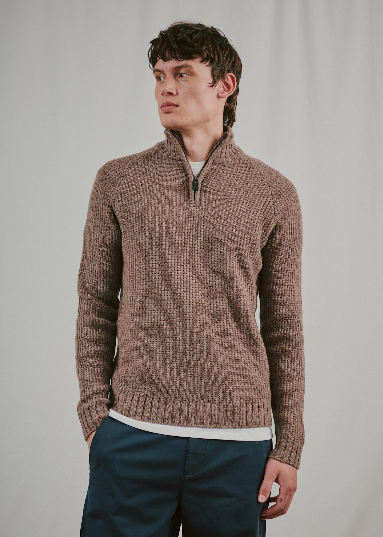 BS Svalbard Regular Fit Stickat - Mink
