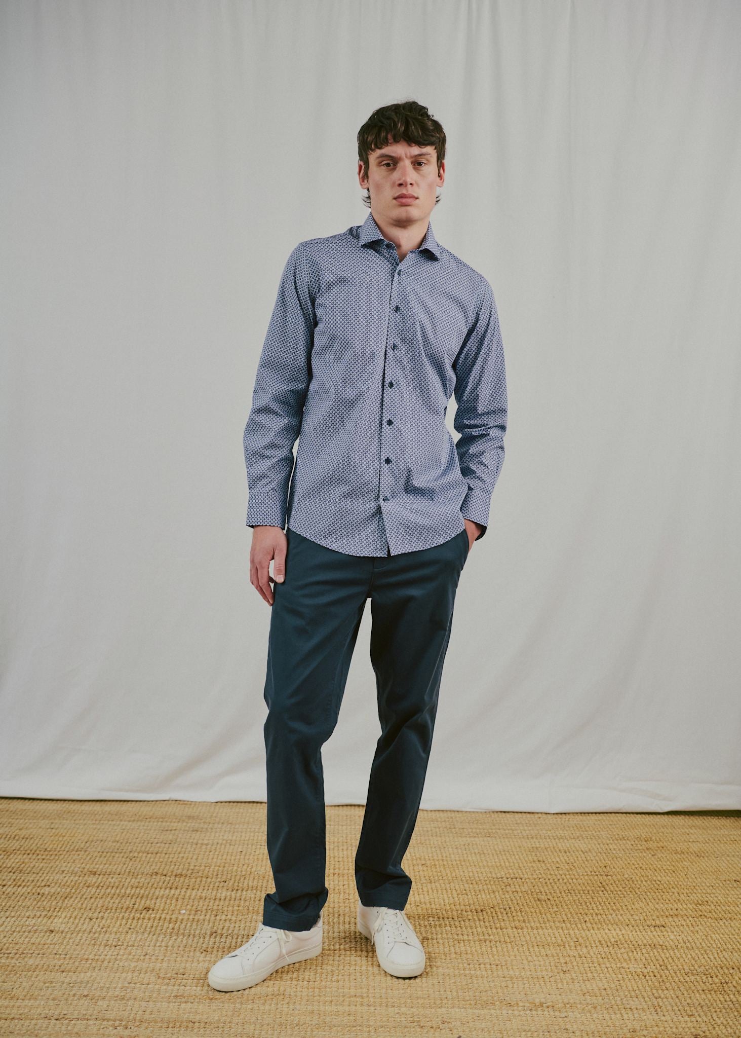 BS Follett Slim Fit Skjorta - Navy