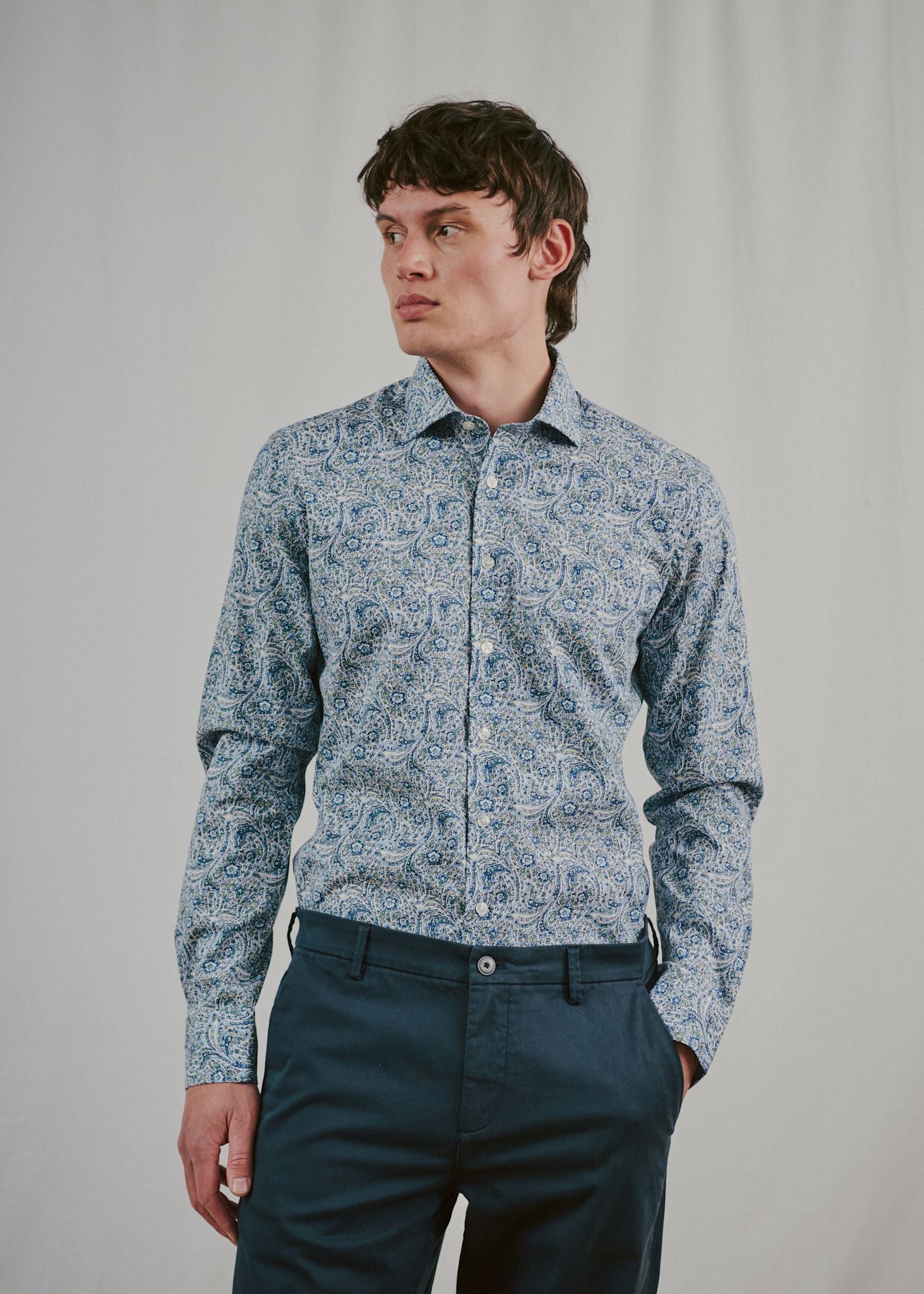 BS Uthaug Slim Fit Skjorta - Navy