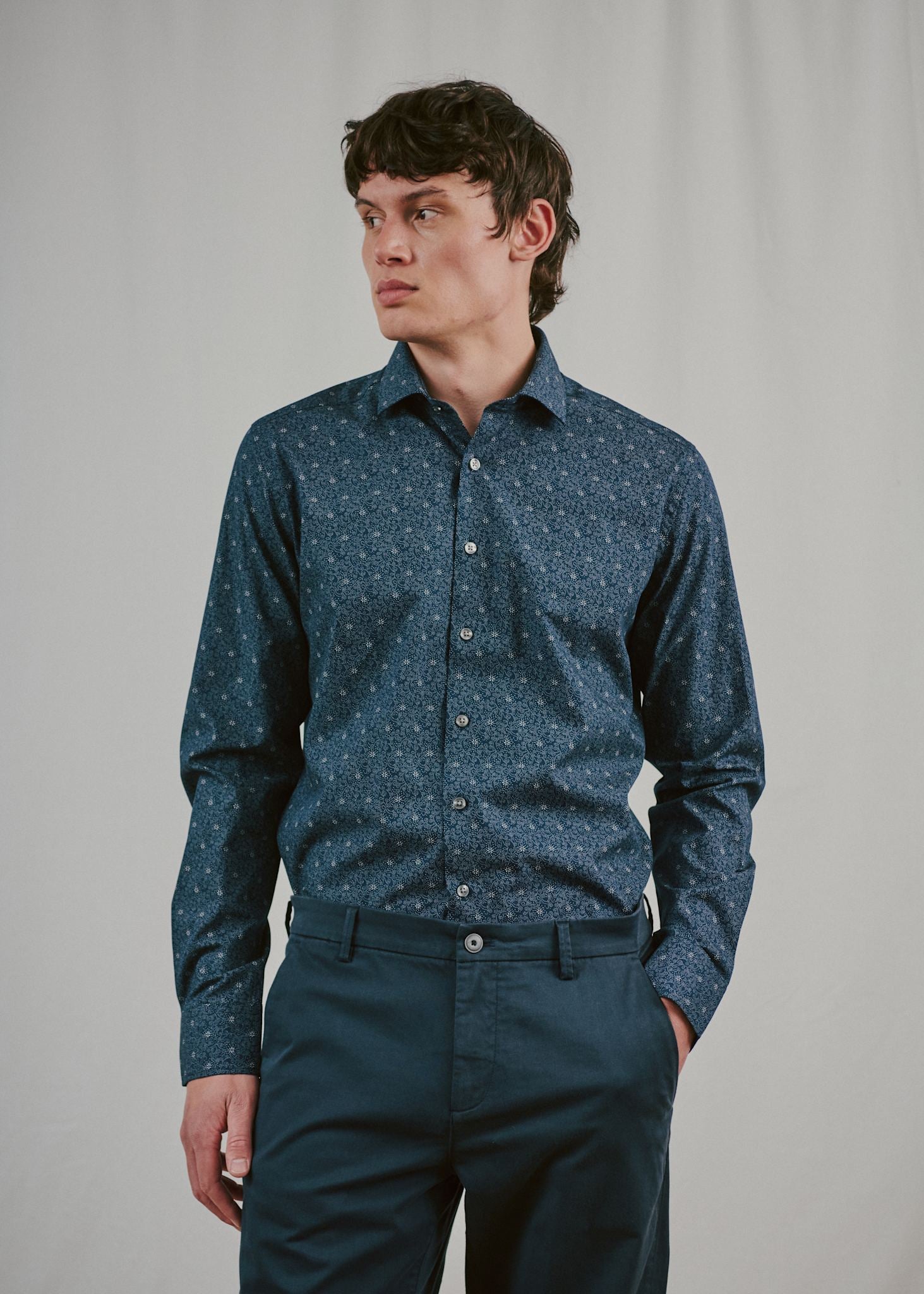 BS Buk Modern Fit Skjorta - Navy