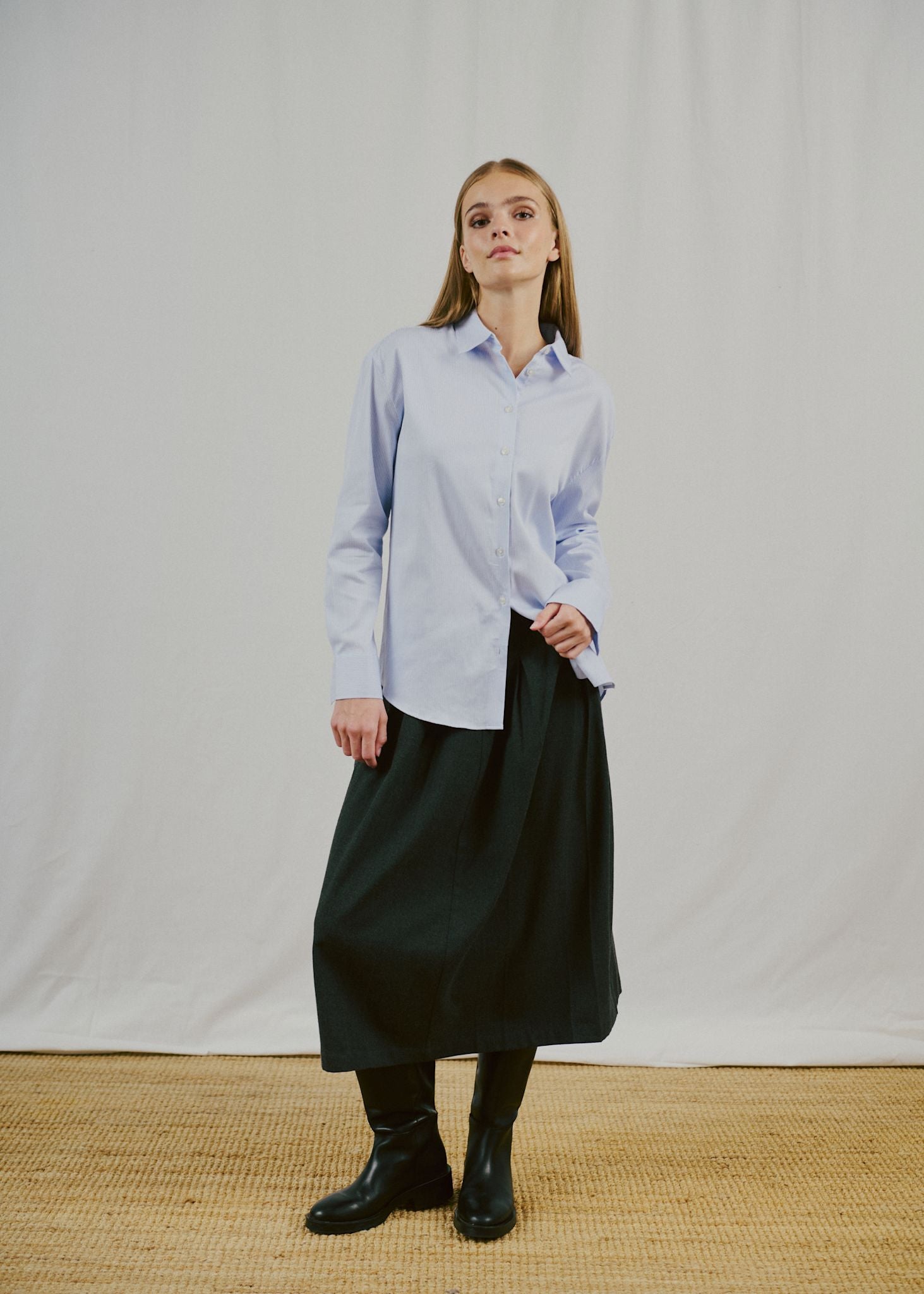 BS Elsie Regular Fit Skjorta - Light Blue/White