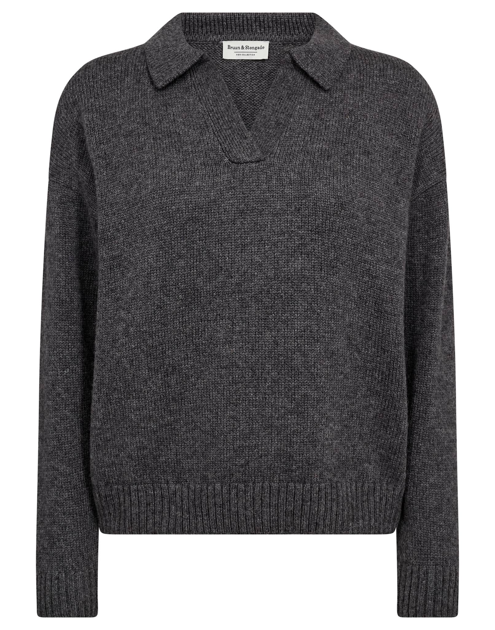 BS Hedwig Regular Fit Stickat - Dark Grey