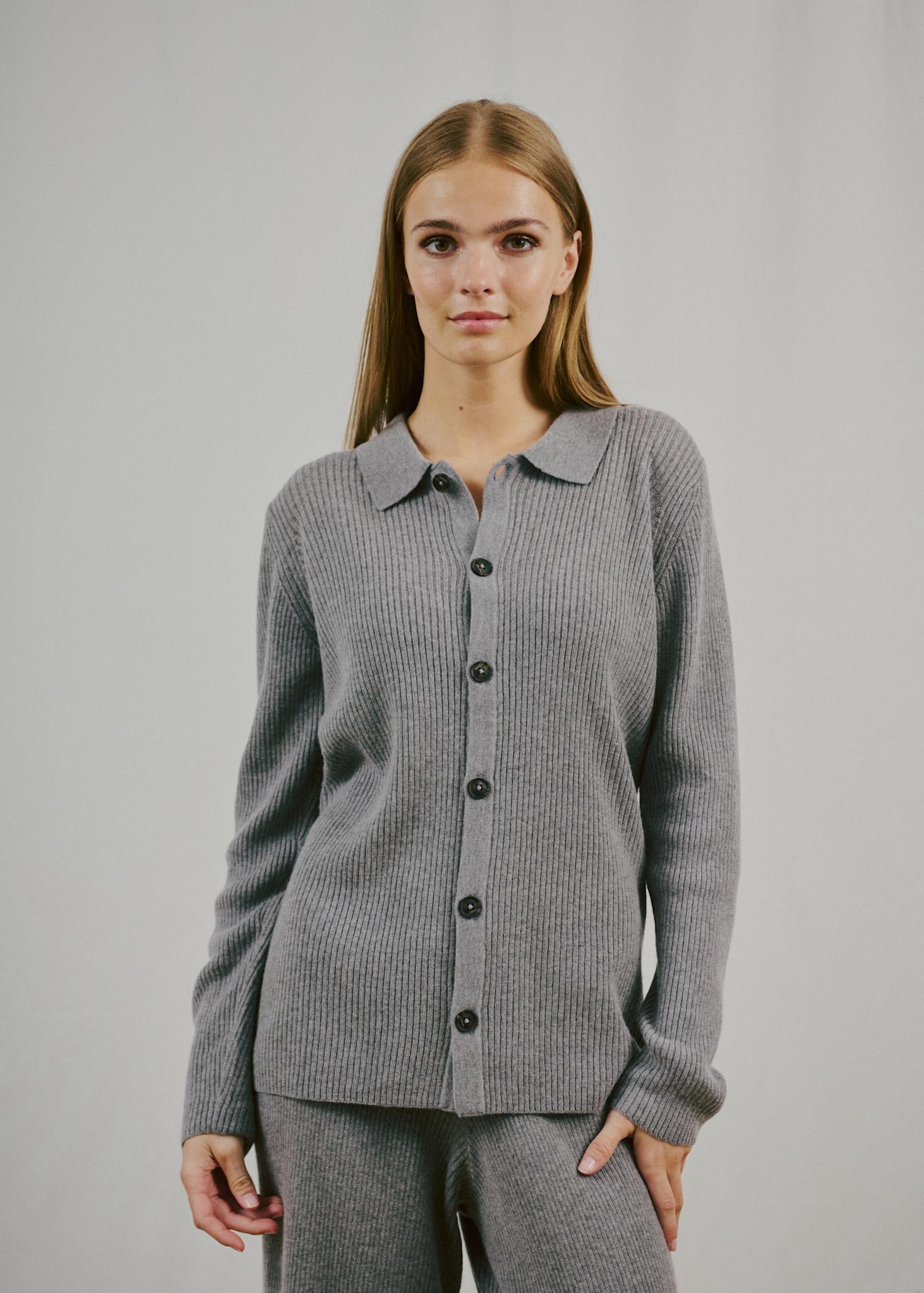 BS Adelheid Regular Fit Stickat - Grey