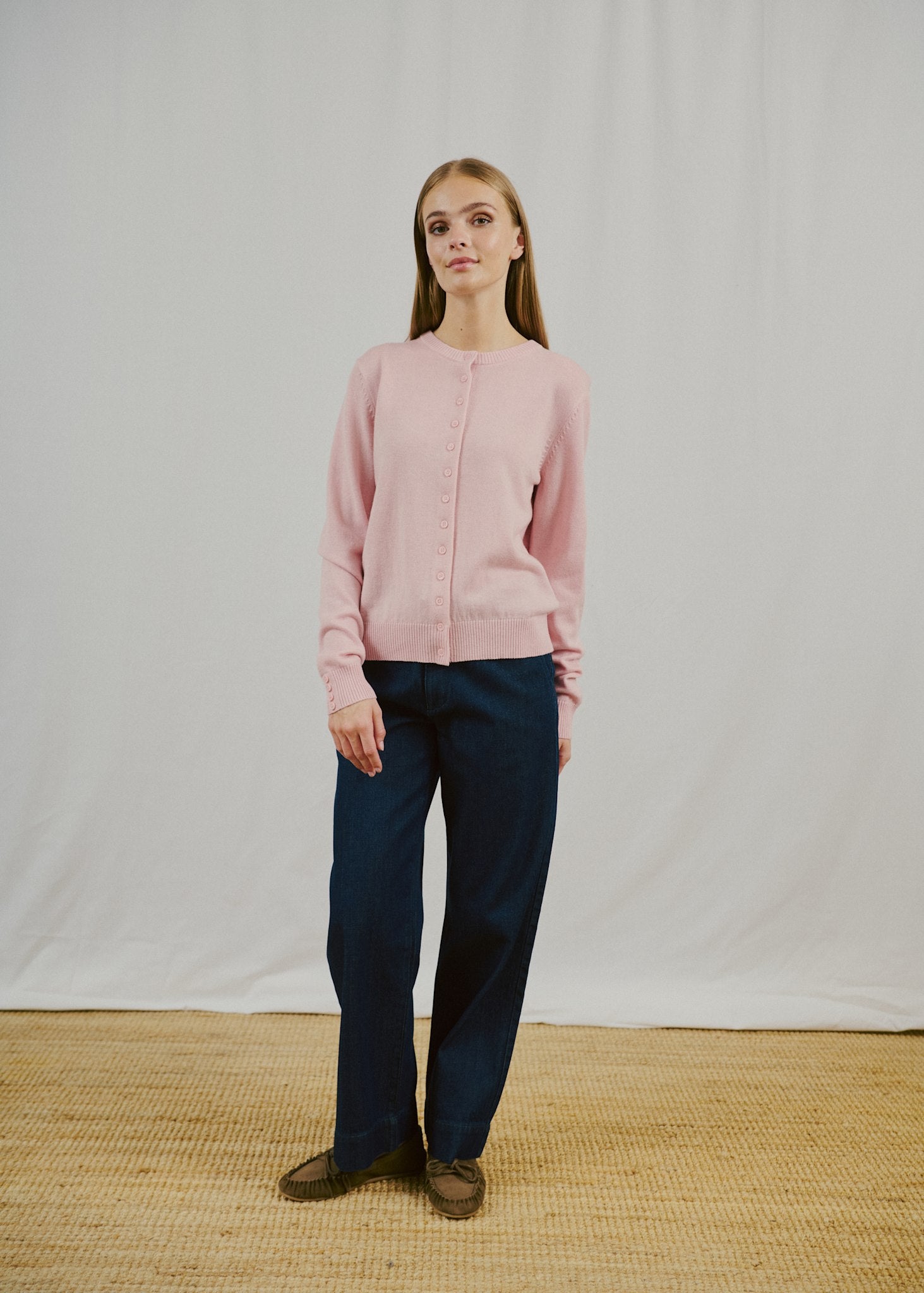 BS Edel Regular Fit Stickat - Chalk Pink