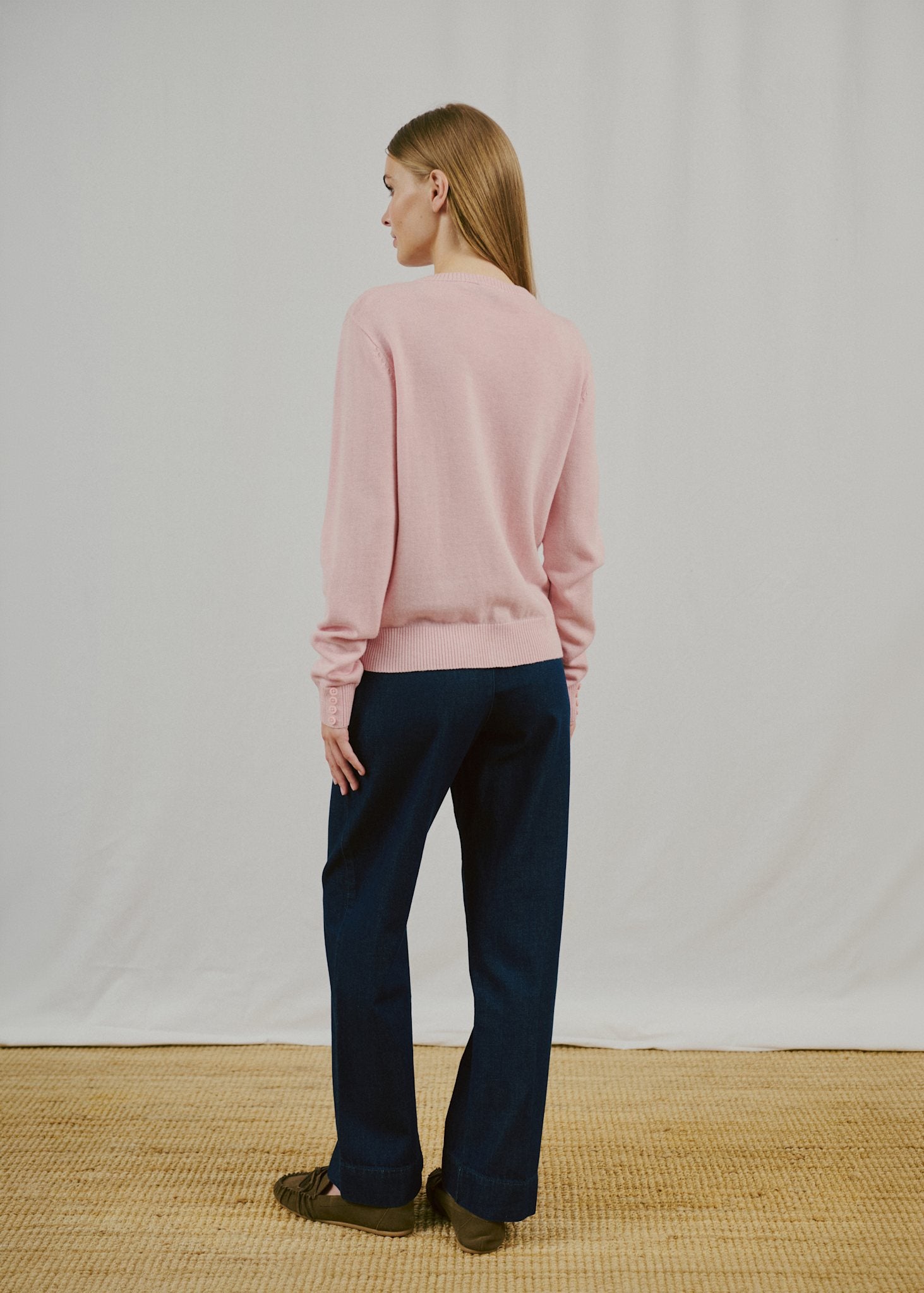 BS Edel Regular Fit Stickat - Chalk Pink