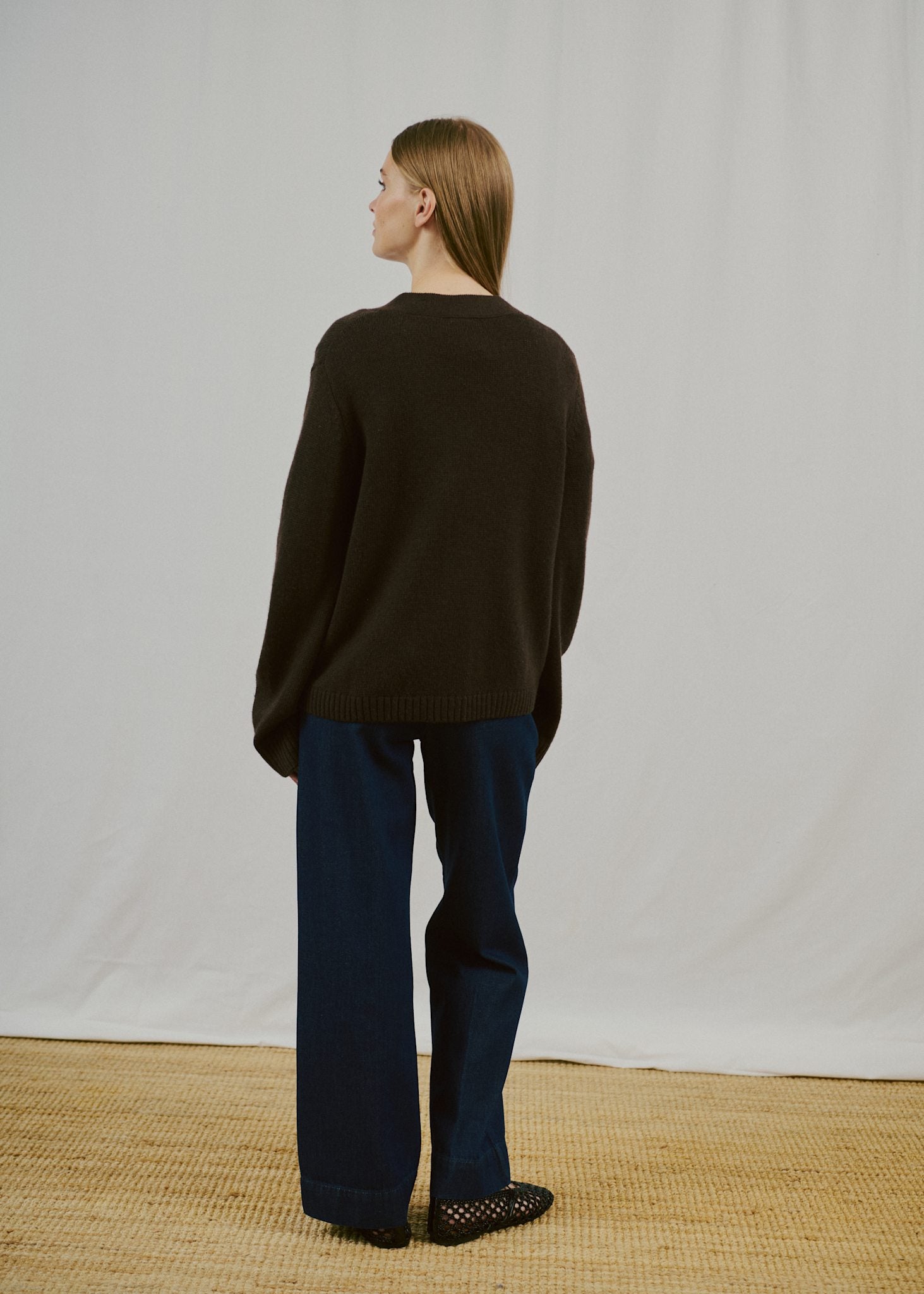 BS Gretel Regular Fit Stickat - Dark Brown