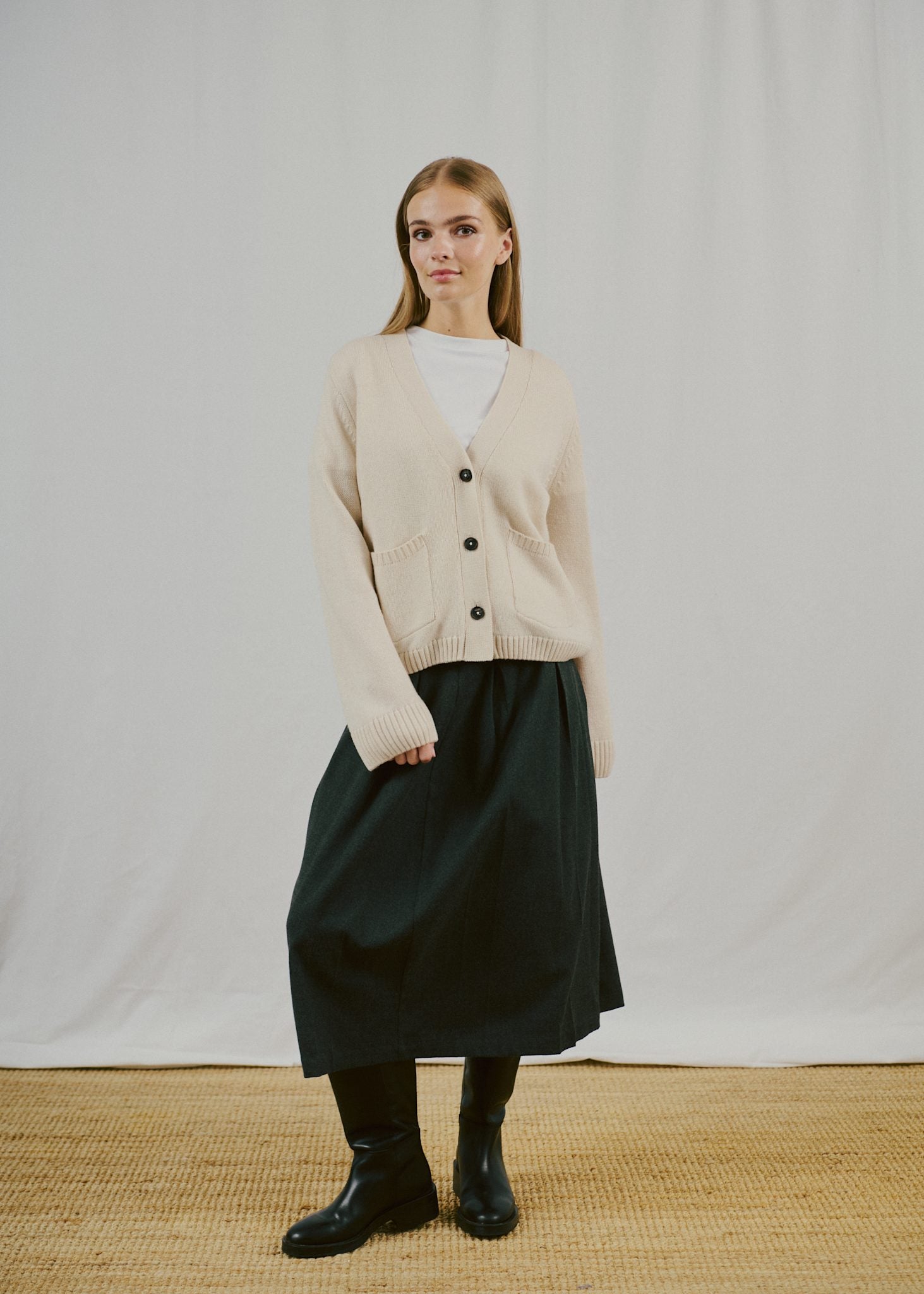 BS Gretel Regular Fit Stickat - Ecru