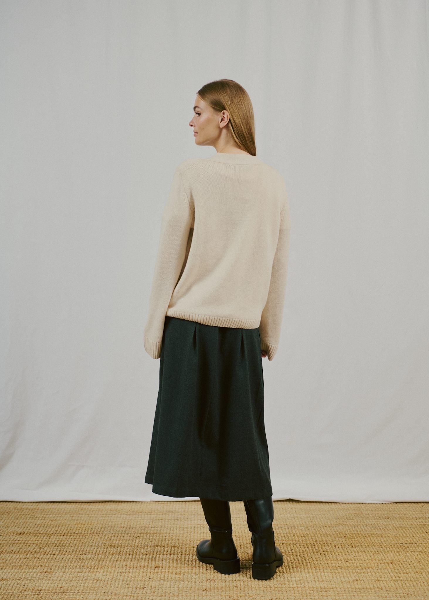 BS Gretel Regular Fit Stickat - Ecru