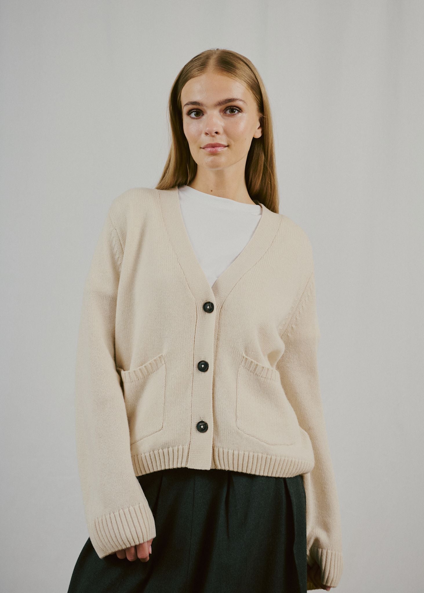 BS Gretel Regular Fit Stickat - Ecru