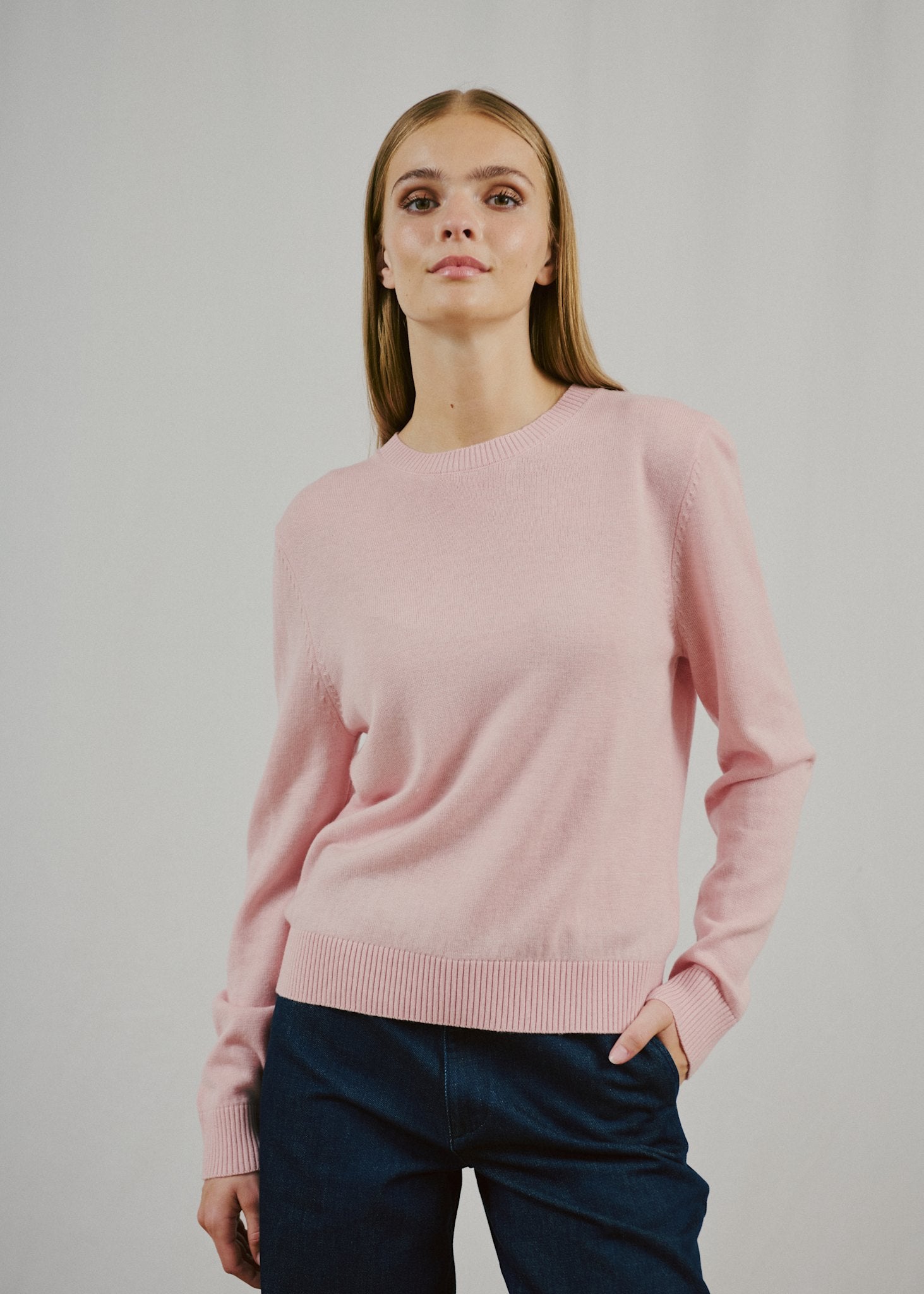 BS Brunhild Regular Fit Stickat - Chalk Pink
