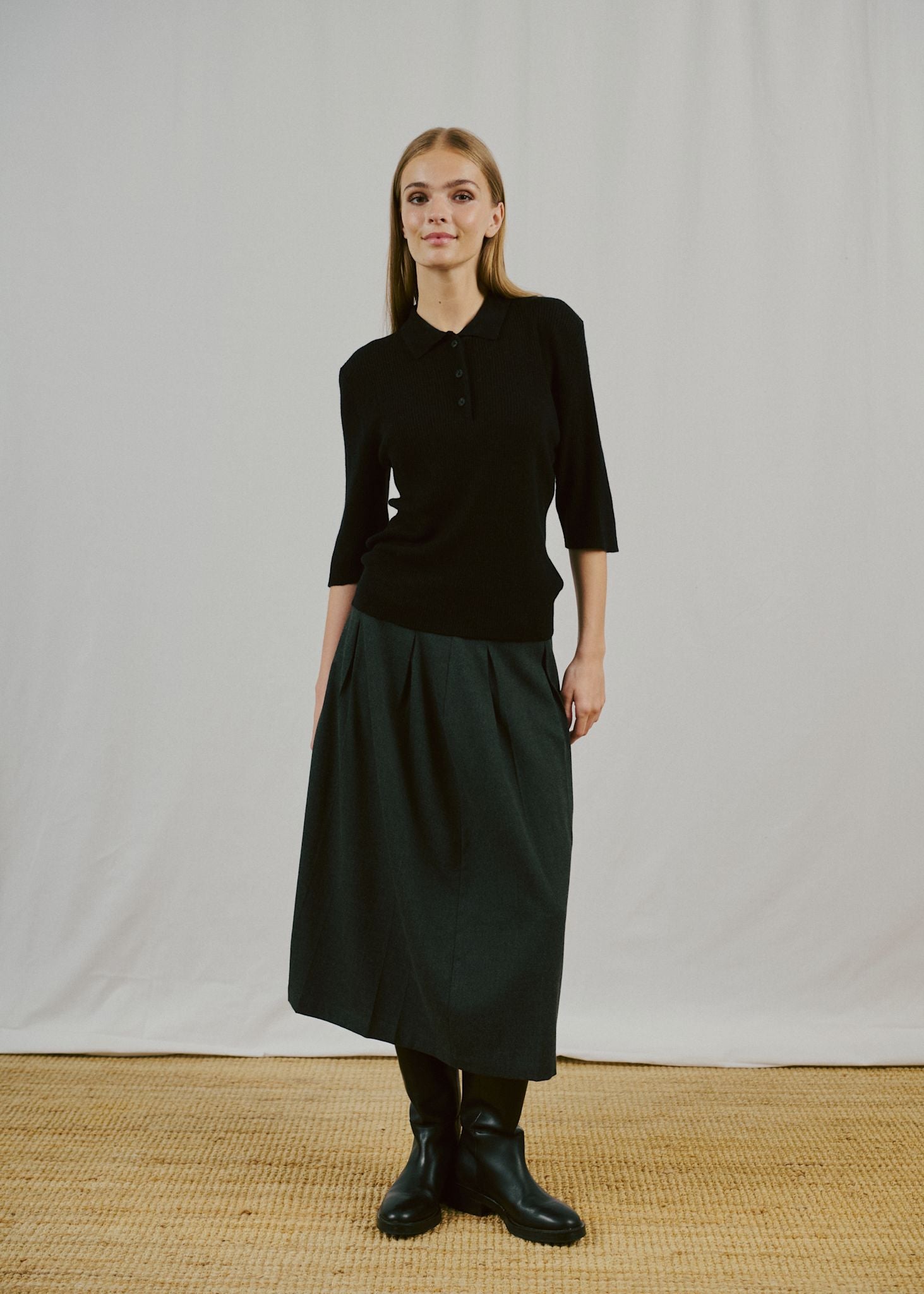 BS Agna Regular Fit Stickat - Black