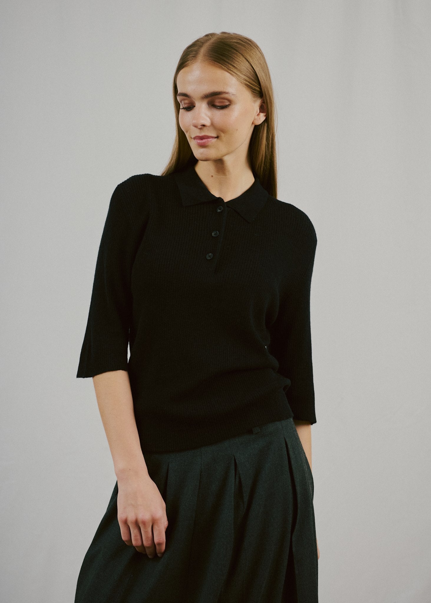 BS Agna Regular Fit Stickat - Black