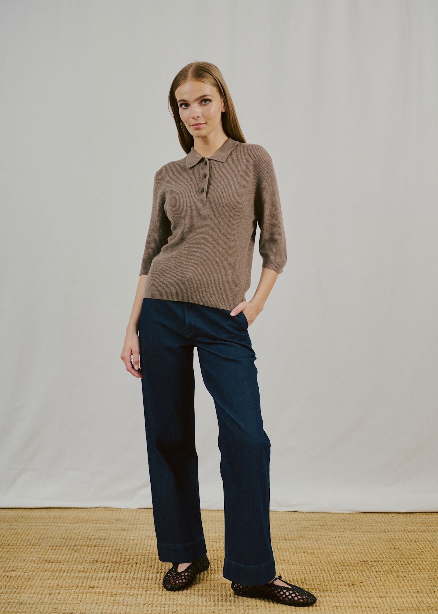 BS Agna Regular Fit Stickat - Mole