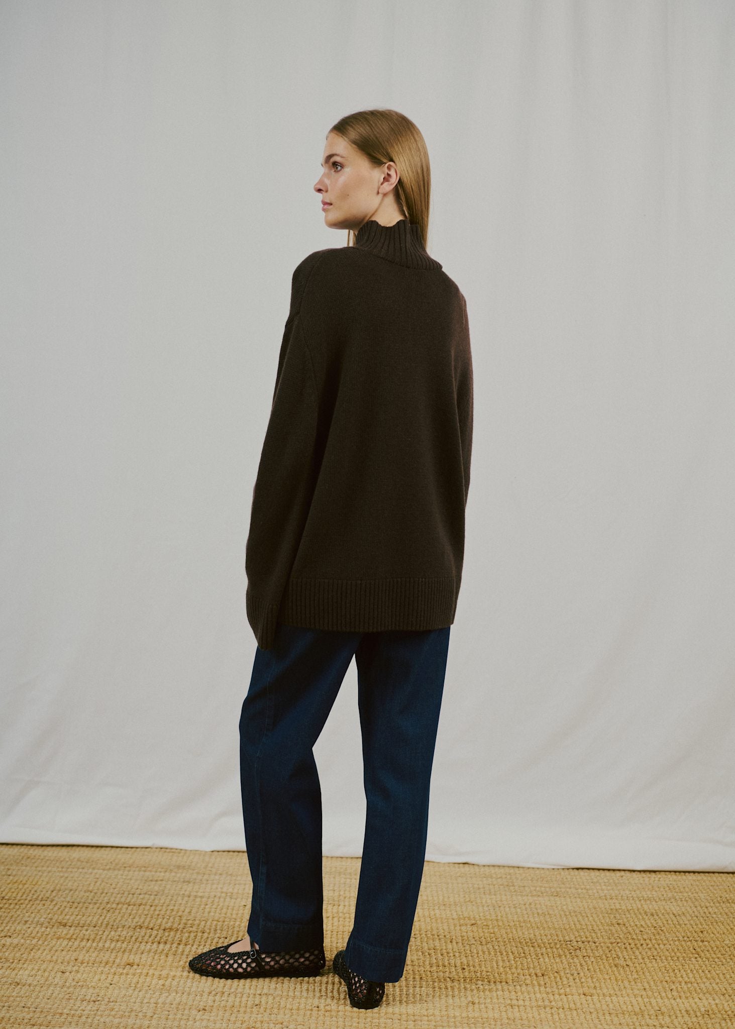 BS Emmeline Regular Fit Stickat - Dark Brown