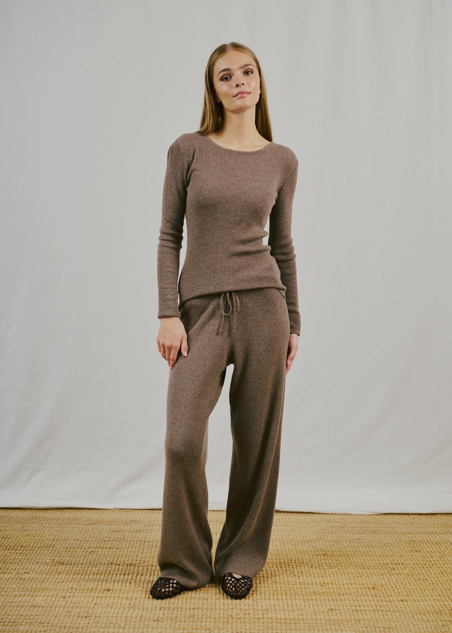 BS Agathe Regular Fit Byxor - Mole