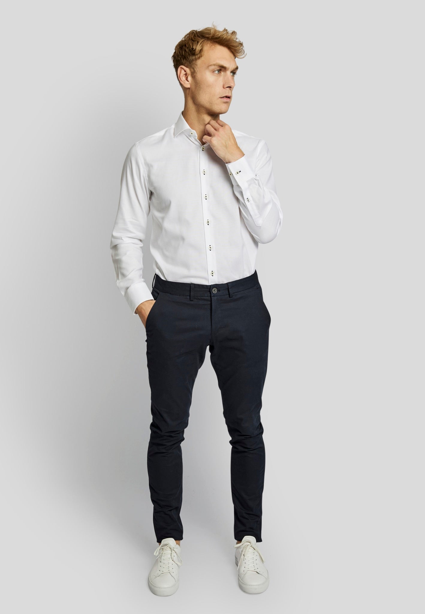 BS Anton Slim Fit Chinos - Marinblå