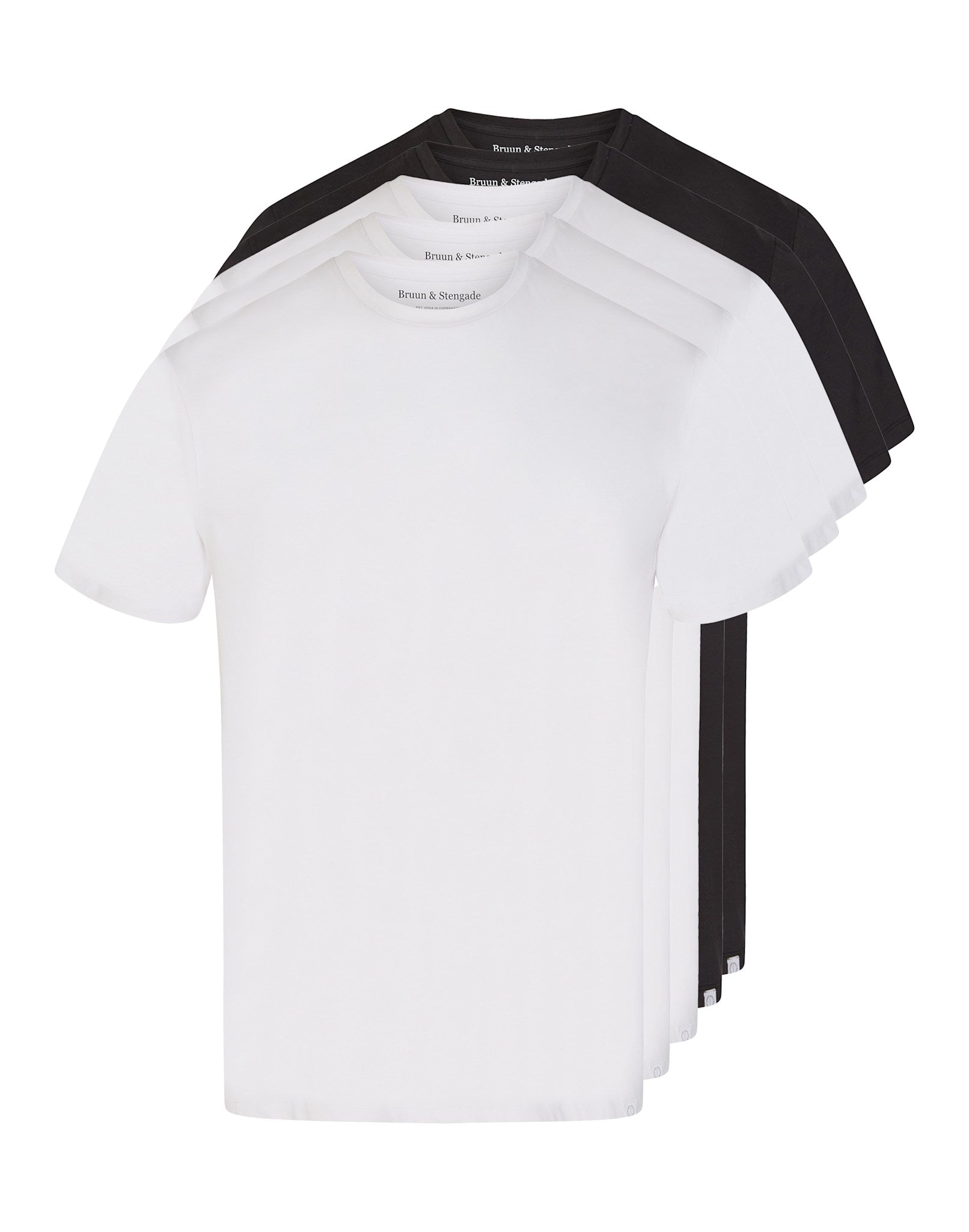 BS Antiqua Regular Fit T-shirt – Vit. Vit. Vit. Svart & Svart