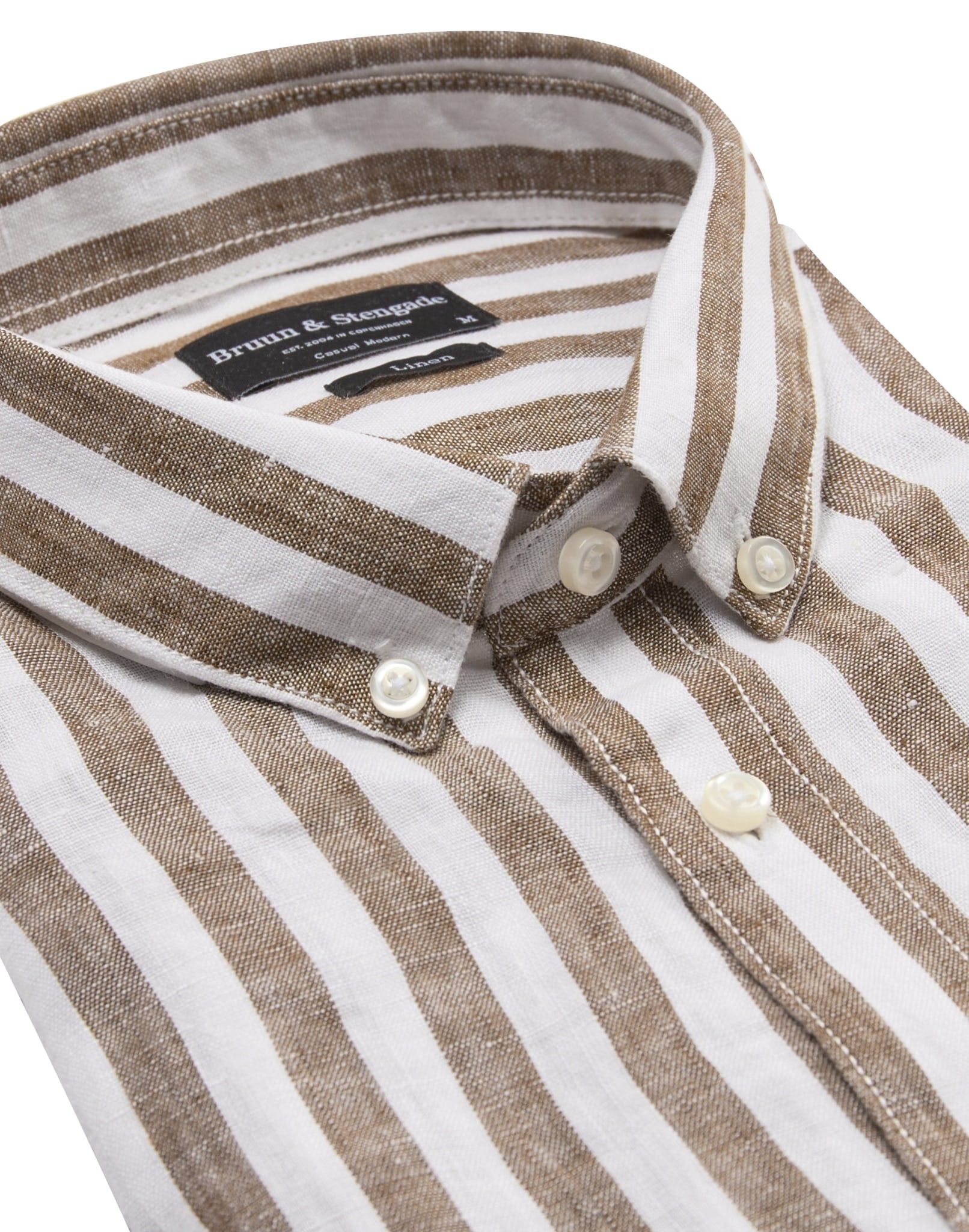 BS Esteban Casual Modern Fit Skjorta - Ockra/Vit