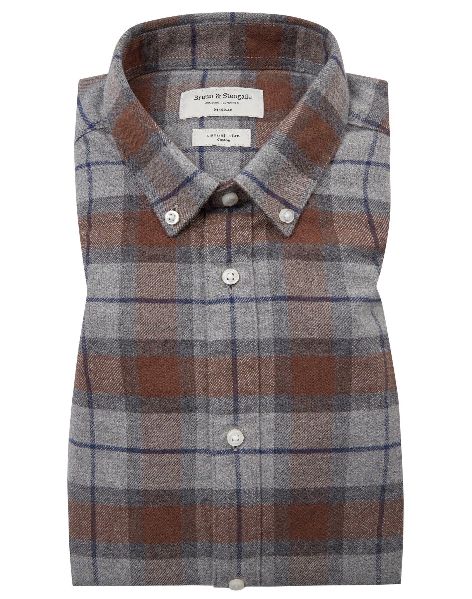 BS Hamza Casual Slim Fit Skjorta - Brown