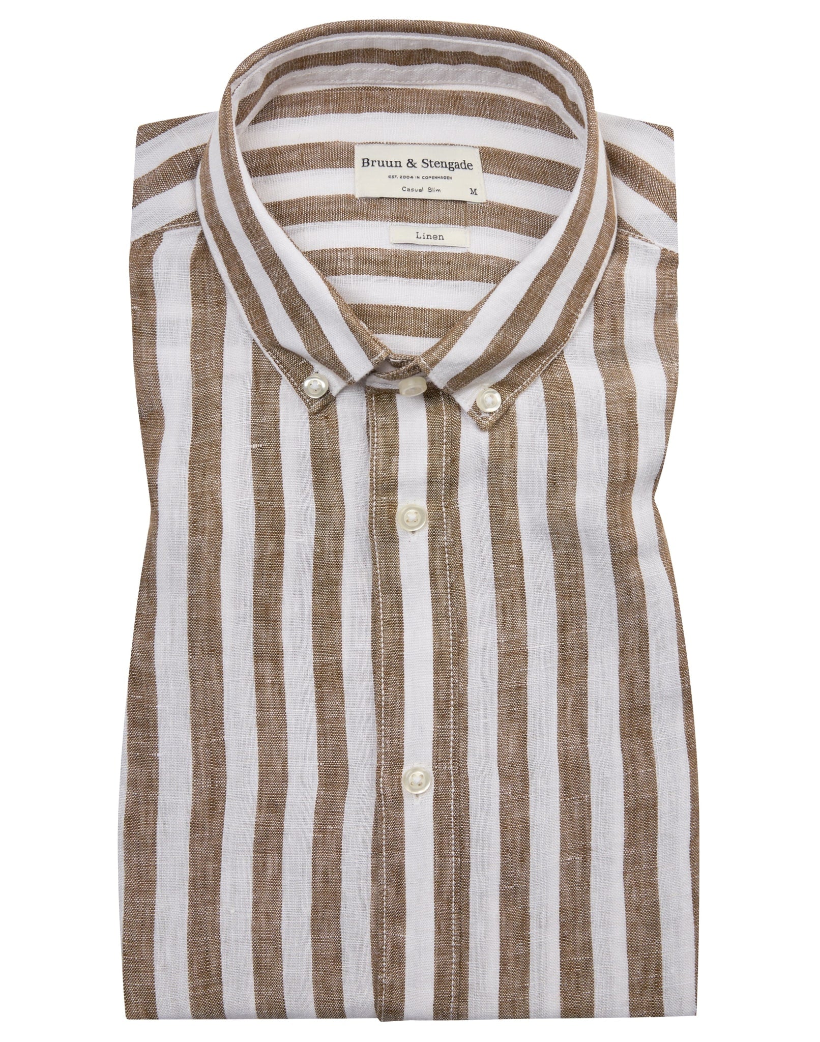 BS Ocon Casual Slim Fit Skjorta - Ockra/Vit
