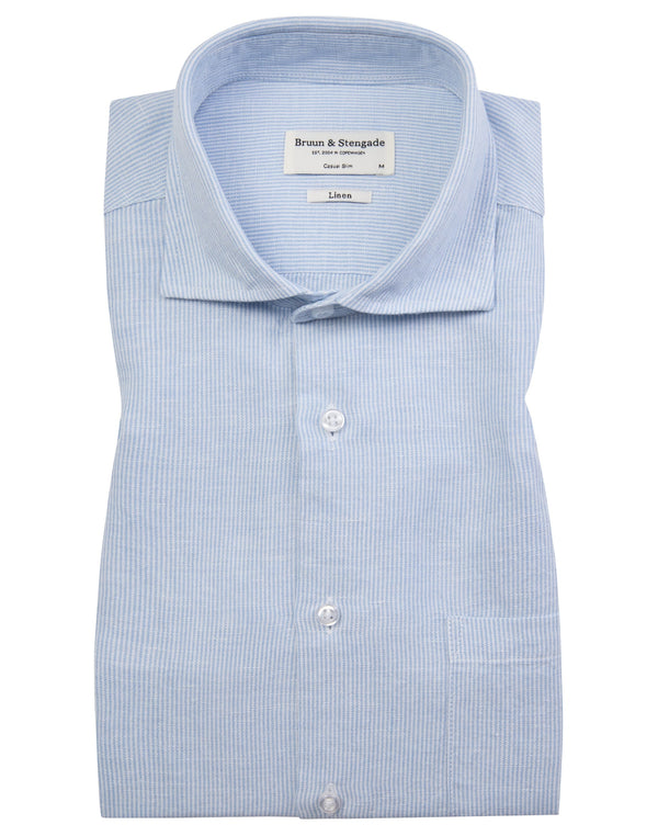 BS Alonso Casual Slim Fit Skjorta - Light Blue/White