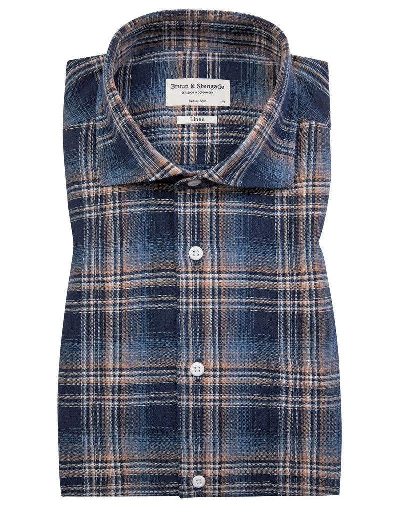 BS Gasly Casual Slim Fit Skjorta - Dark Blue