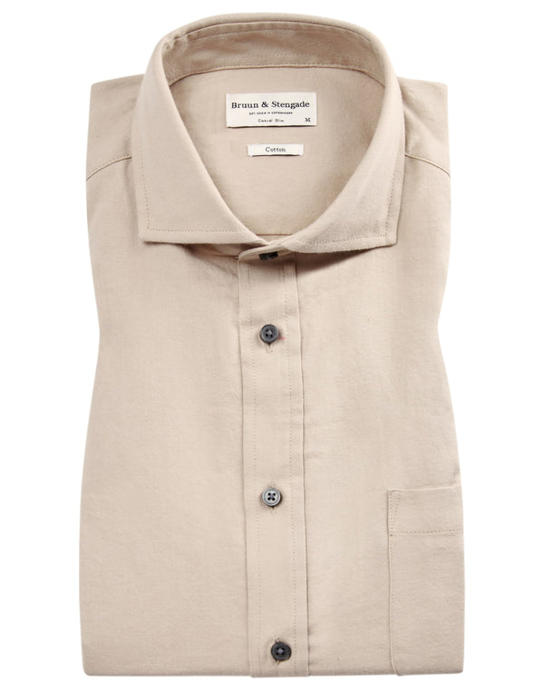 BS Halden casual slim fit Skjorta - Sand
