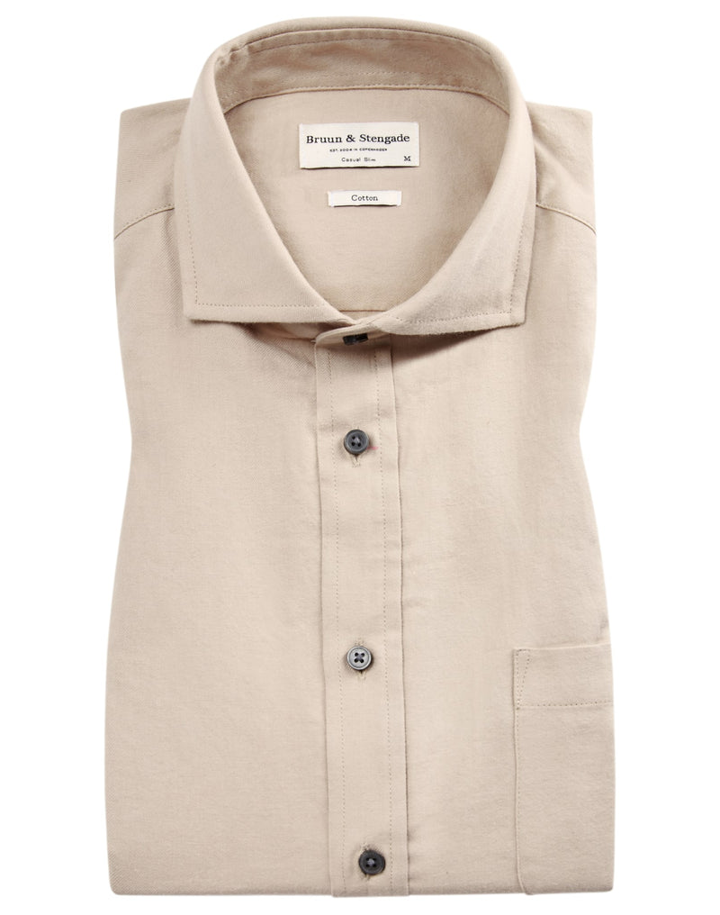 BS Halden casual slim fit Skjorta - Sand