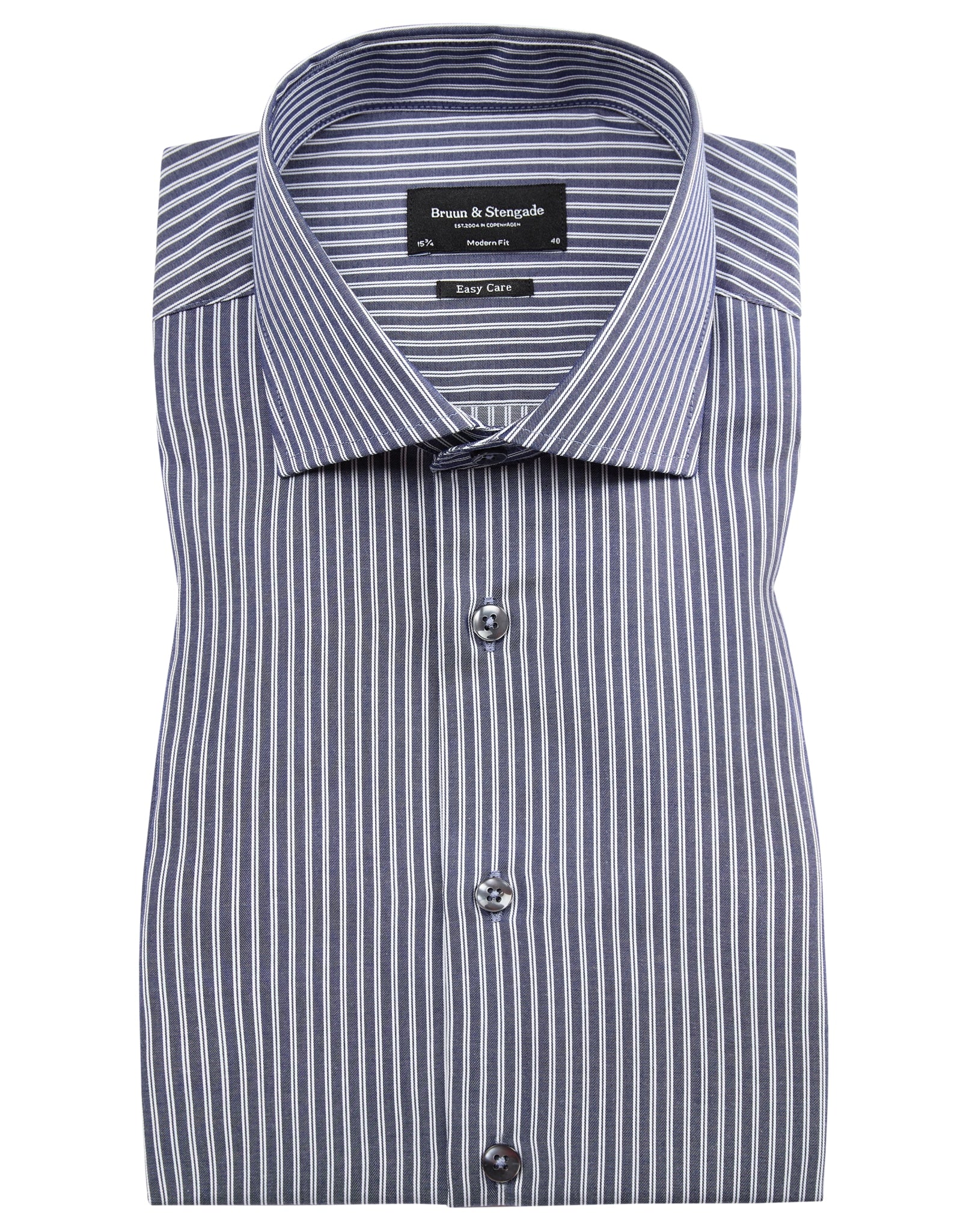 BS Lobont modern fit Skjorta - Dark Blue/White