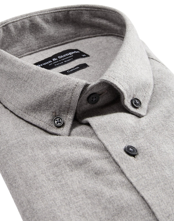 BS Oslo casual modern fit Skjorta - Light Grey