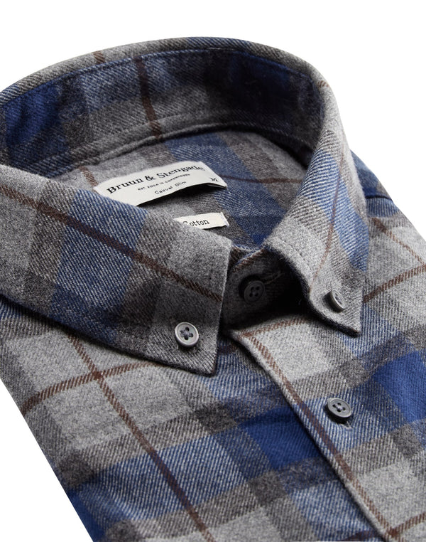 BS Skien casual slim fit Skjorta - Blue