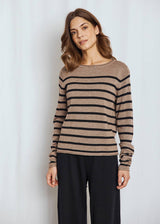BS Ophelia Regular Fit Stickat - Brown/Black