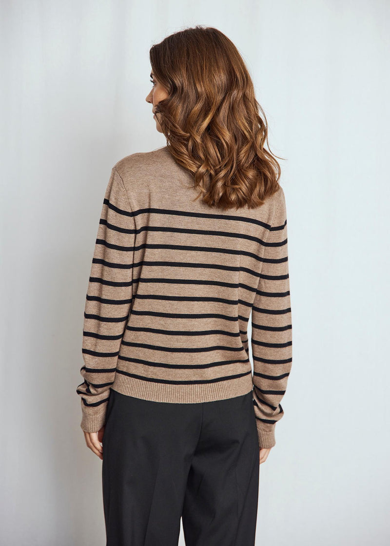 BS Kjersti Regular Fit Stickat - Brown/Black