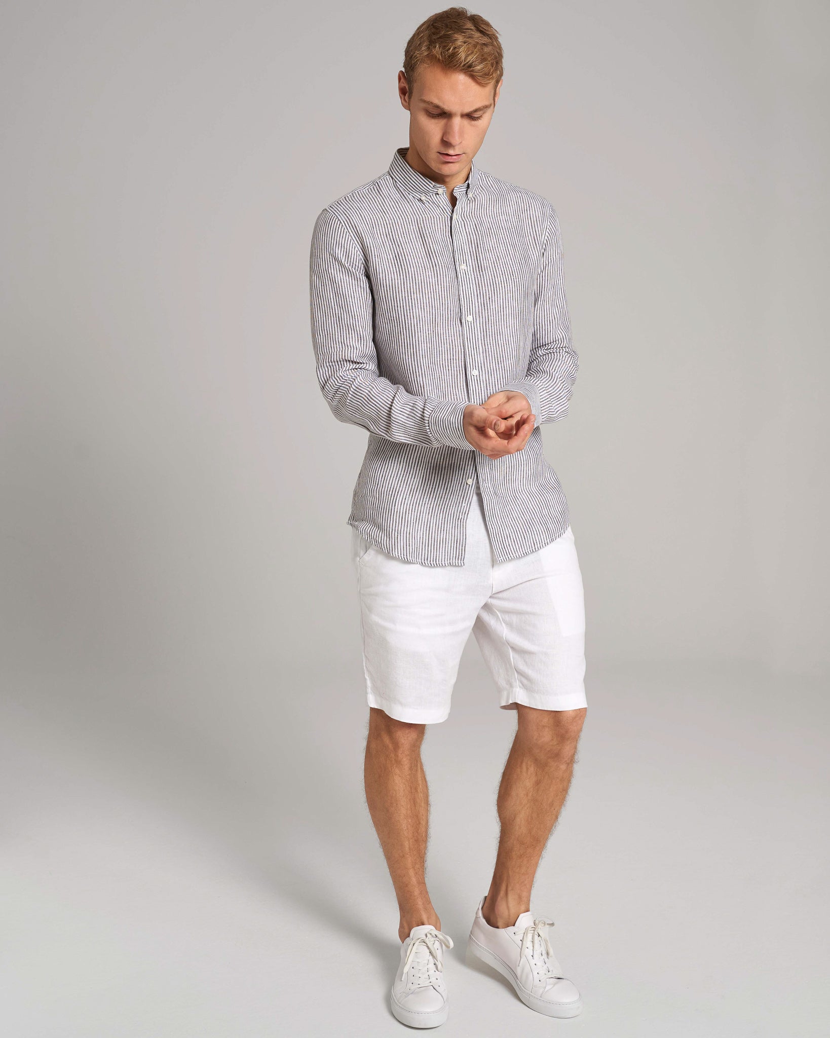 BS Valtteri Casual Modern Fit Skjorta - Army/White