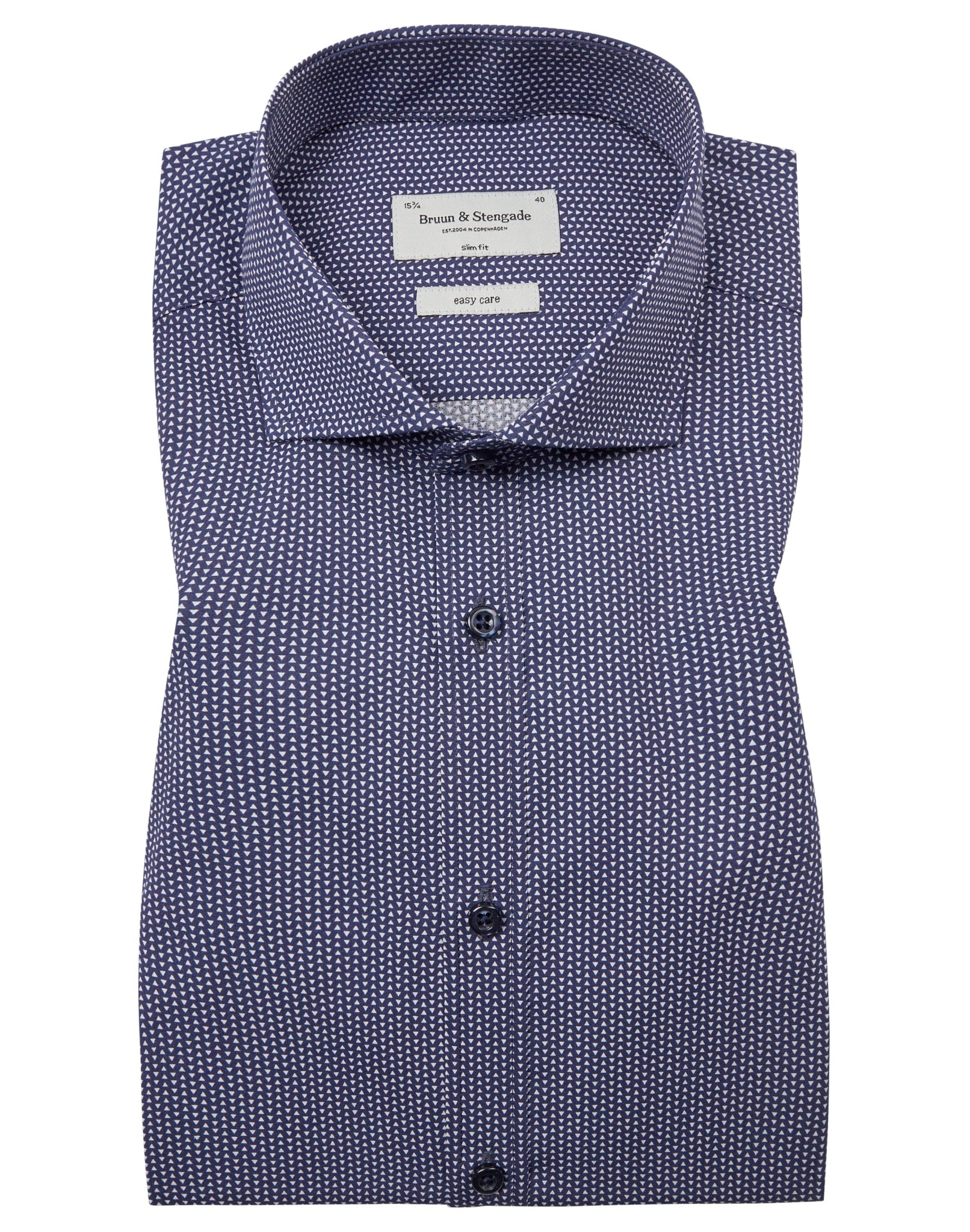 BS Edison Slim Fit Skjorta - Marinblå