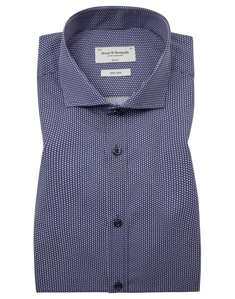 BS Edison Slim Fit Skjorta - Navy