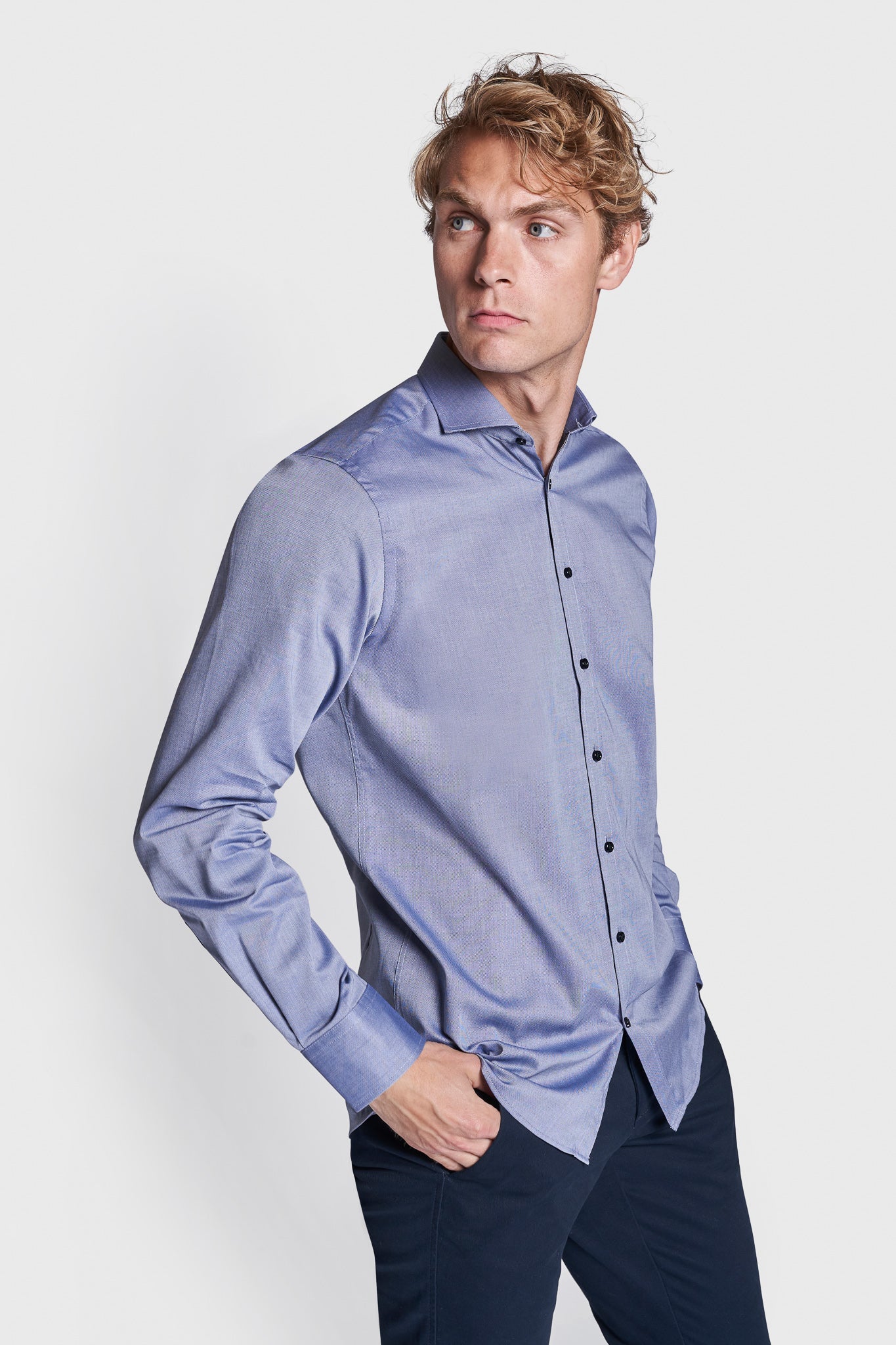 BS Felix Modern Fit Skjorta - Blå