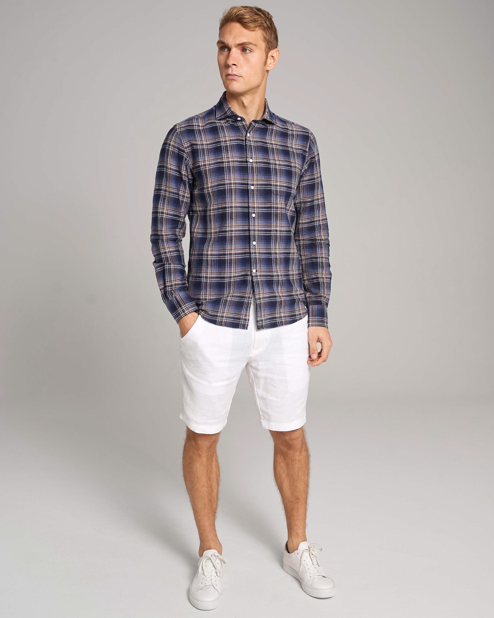 BS Pierre Casual Modern Fit Skjorta - Mörkblå