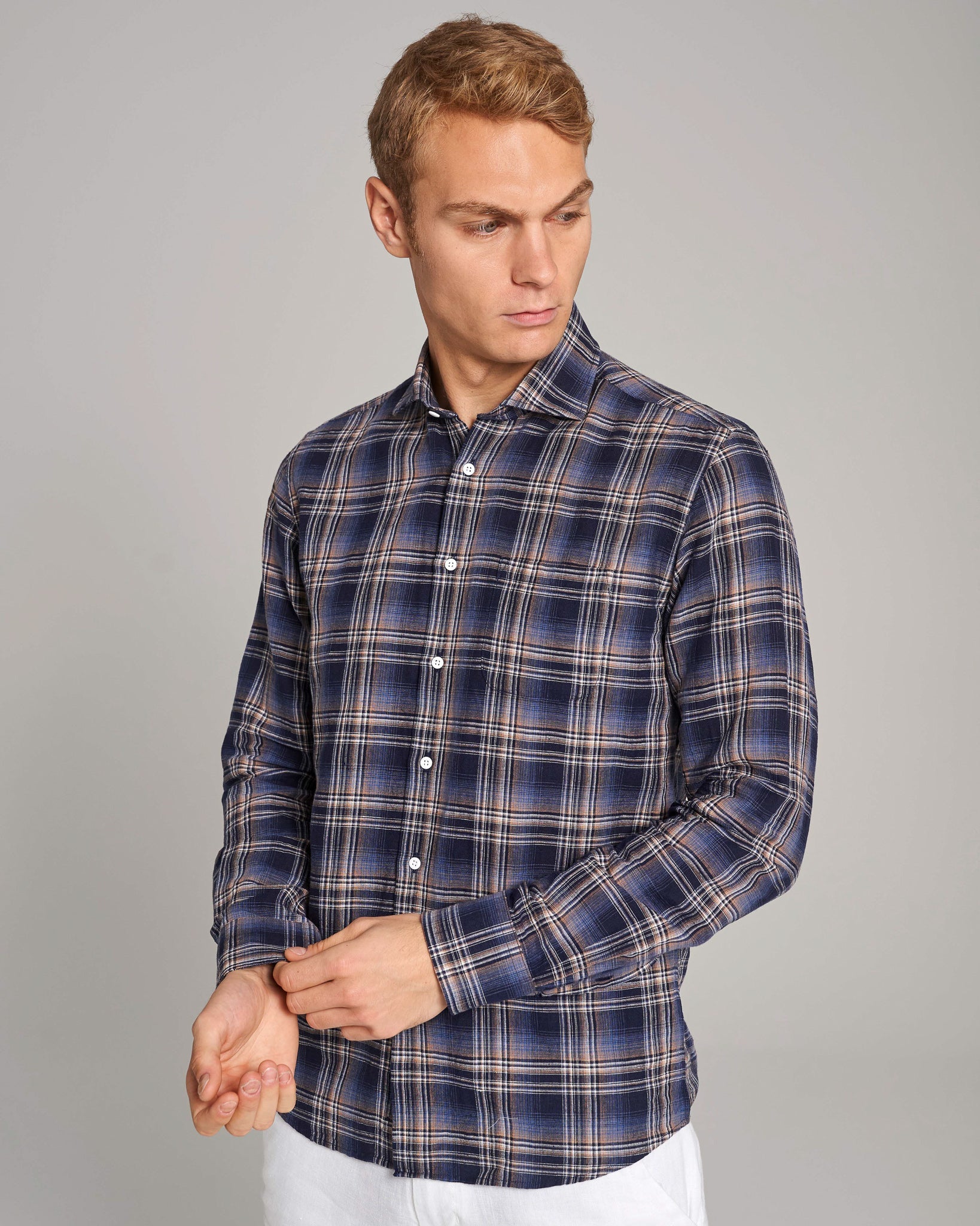 BS Pierre Casual Modern Fit Skjorta - Mörkblå
