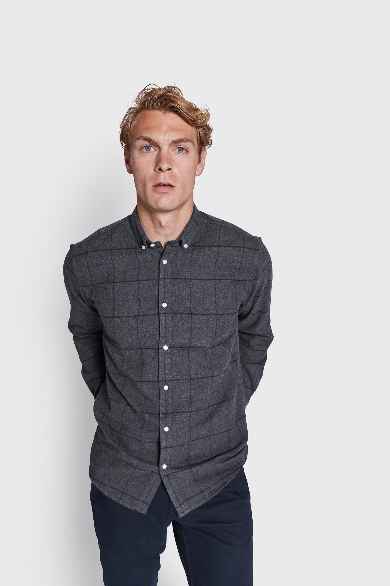 BS Sanneh Casual Modern Fit Skjorta - Dark Grey