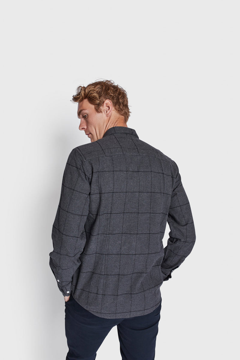 BS Sanneh Casual Modern Fit Skjorta - Dark Grey