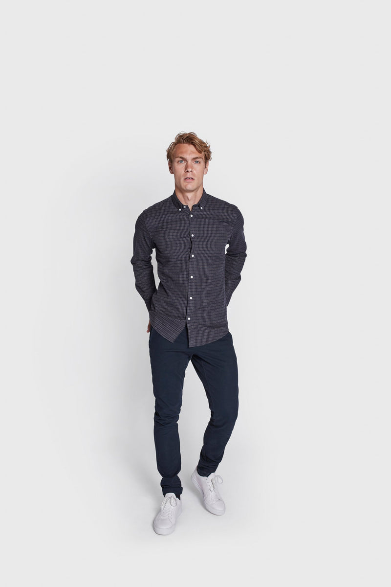 BS Sanneh Casual Modern Fit Skjorta - Thunder