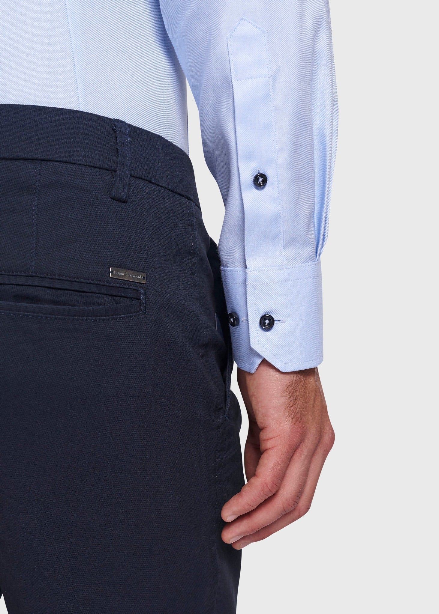 BS Huber Slim Fit Skjorta - Ljusblå