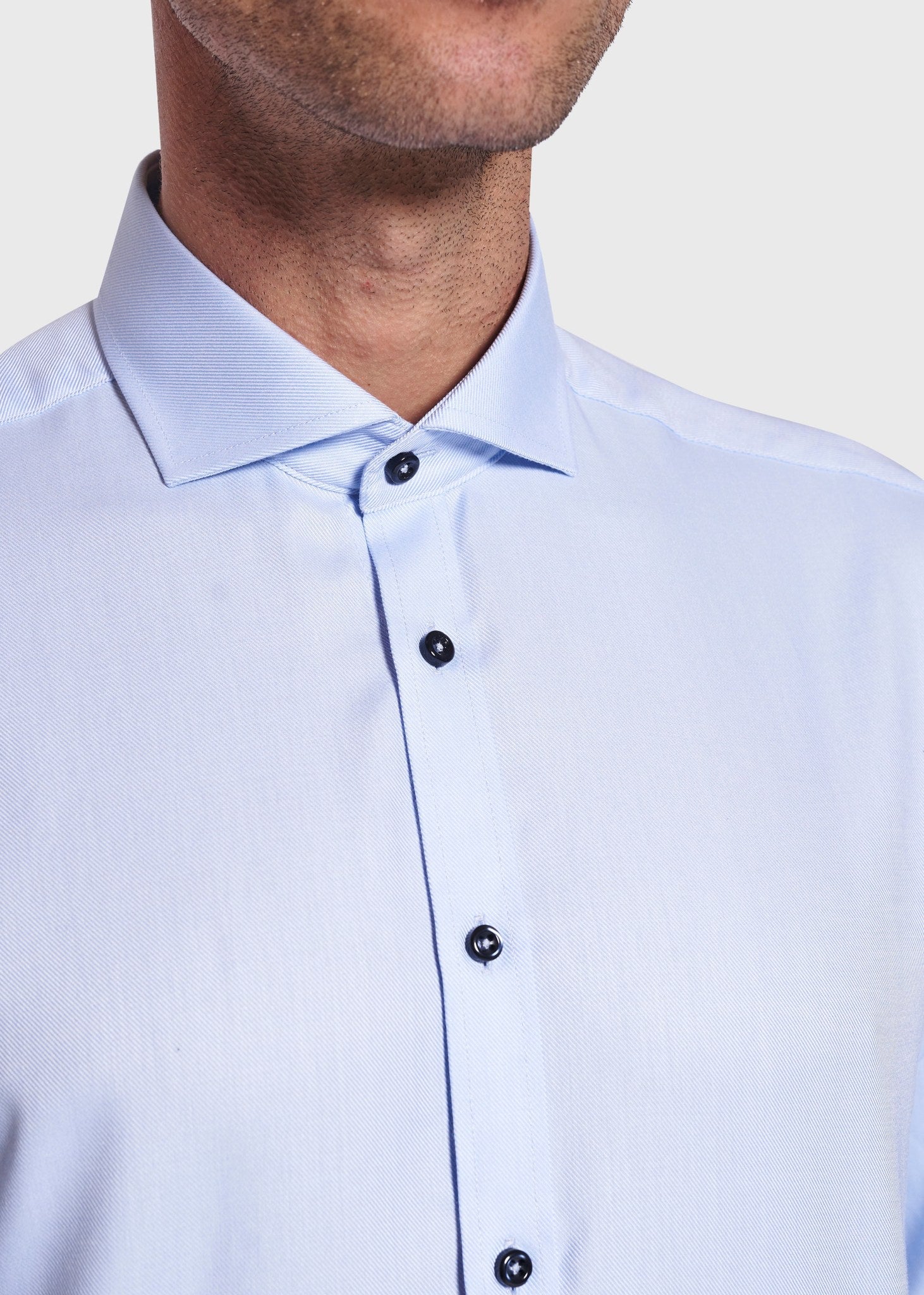BS Huber Slim Fit Skjorta - Ljusblå