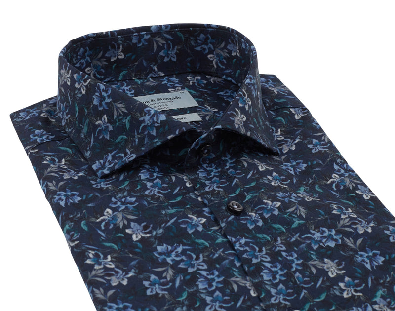 BS Hvam Super Slim Fit Skjorta - Navy