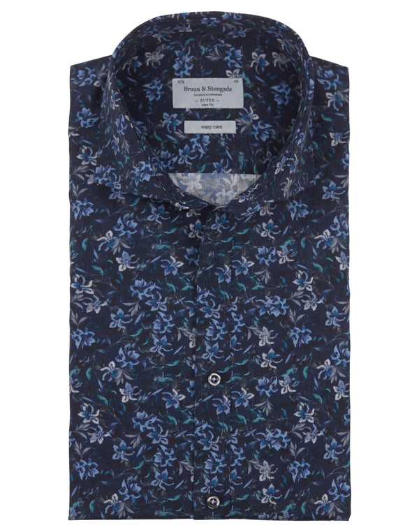 BS Hvam Super Slim Fit Skjorta - Navy