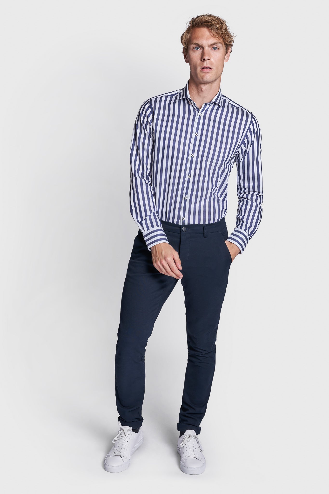 BS Jadon Modern Fit Skjorta - Marinblå