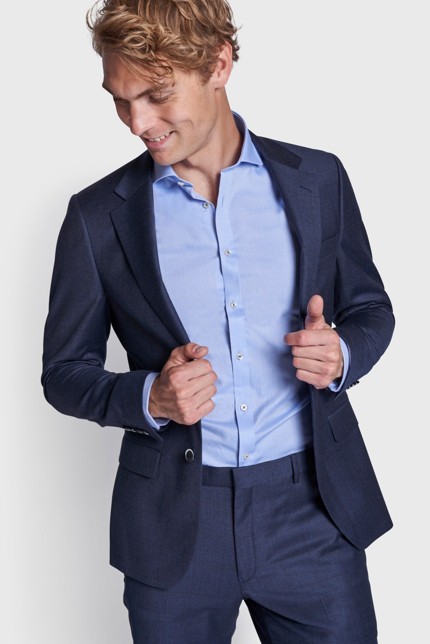 BS Josty Slim Fit Kostymset - Marinblå